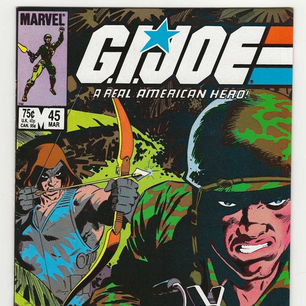 GI Joe, A Real American Hero; Vol 1, 45, Copper Age Comic Book.  NM (9.4). March 1986. Marvel Comics