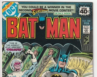 Batman; Volume 1, 308, Bronze Age Comic Book.  FN/VF (7.0). February 1979. DC Comics