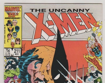 Uncanny X-Men; Vol 1, 211, Copper Age Comic Book.  NM (9.4)  November 1986. Marvel Comics