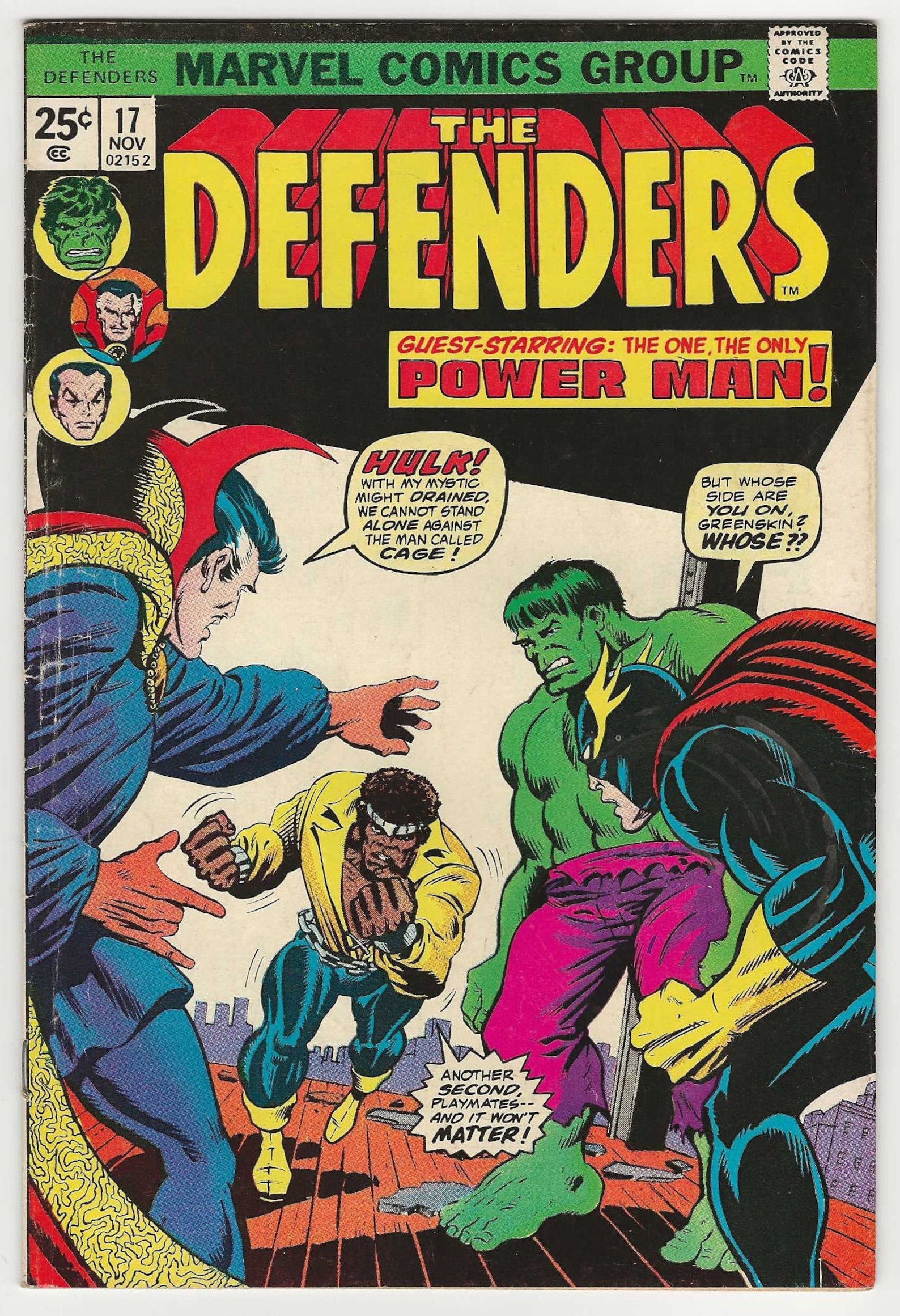 Defenders; Vol 1, 17, Bronze Age Comic Book. VG (4.0). November 1974