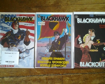 Blackhawk; Vol 2, 1 through 3 (full limited series) Copper Age Comic Book Lot.  NM+ (9.6). 1988.  DC Comics