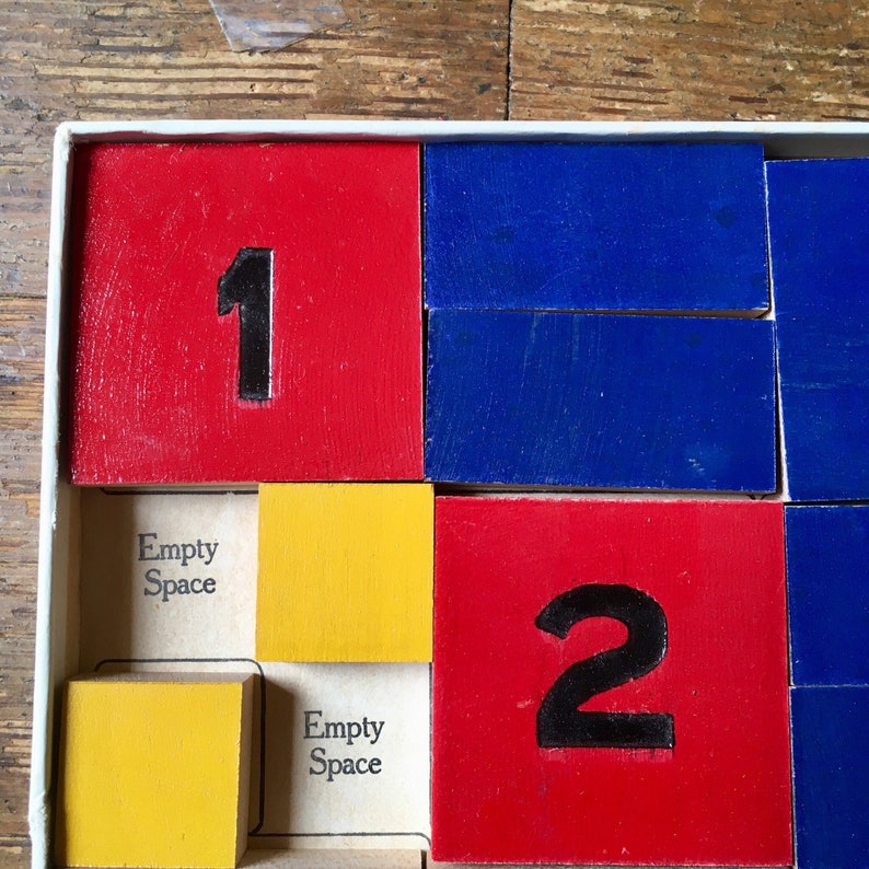 1927 Wooden Sliding Block Puzzle / Game. Complete with Etsy