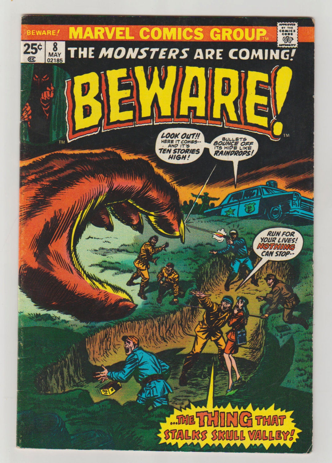 BEWARE Vol 1, 8, Bronze Age Horror Comic Book. VF 7.5. May 1974. Marvel