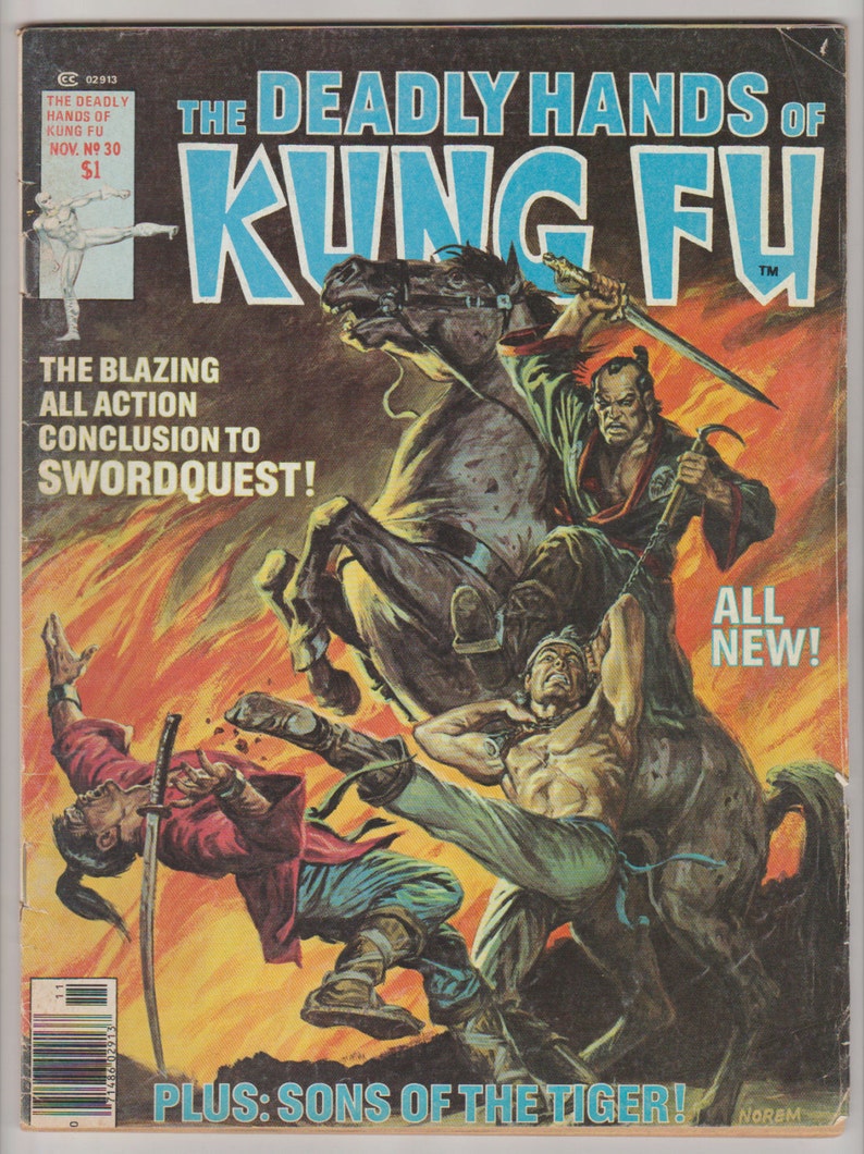 Deadly Hands of Kung Fu Vol 1, 30, Bronze Age Comic Book. VG 4.5. November 1976. Curtis Magazines Marvel Comics image 1