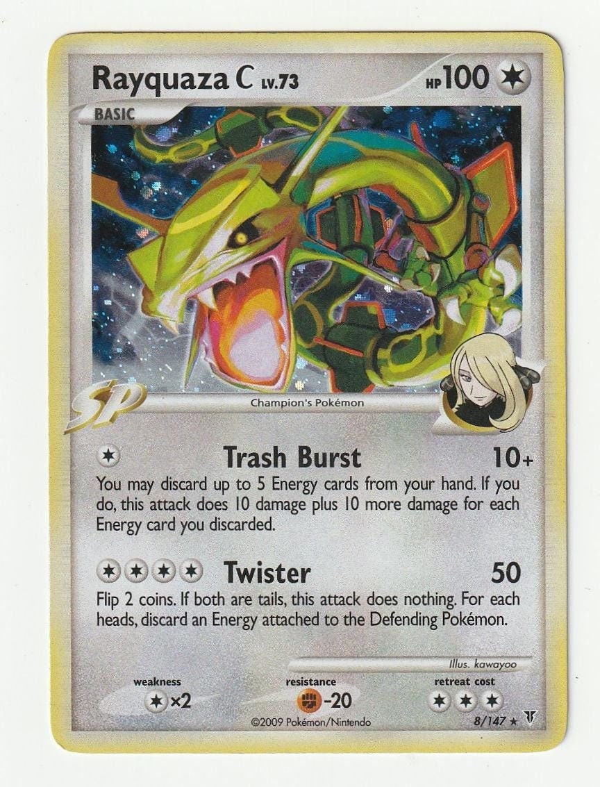 Rayquaza C, 8 Holo Supreme Victors Pokemon Card. Raw High