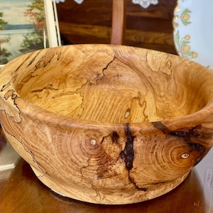 Spalted Ash Upcycled Hand Turned Bowl Natural Finish Brian Ramsey 6.25 Diameter