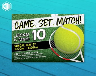 Tennis Invites Etsy
