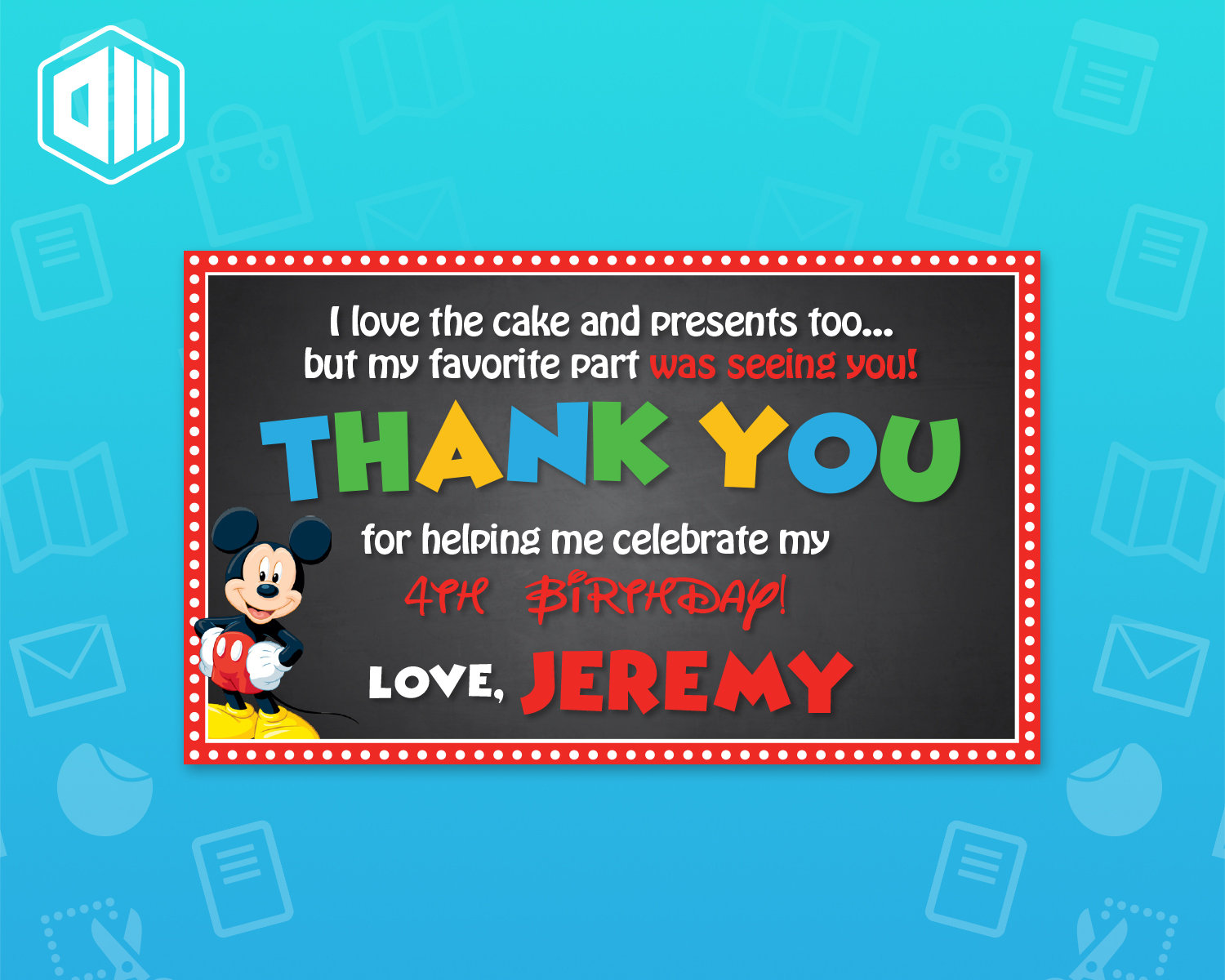 Mickey Mouse Clubhouse Birthday Invitation | 5x7 or 4x6 | 3x5 Thank You ...