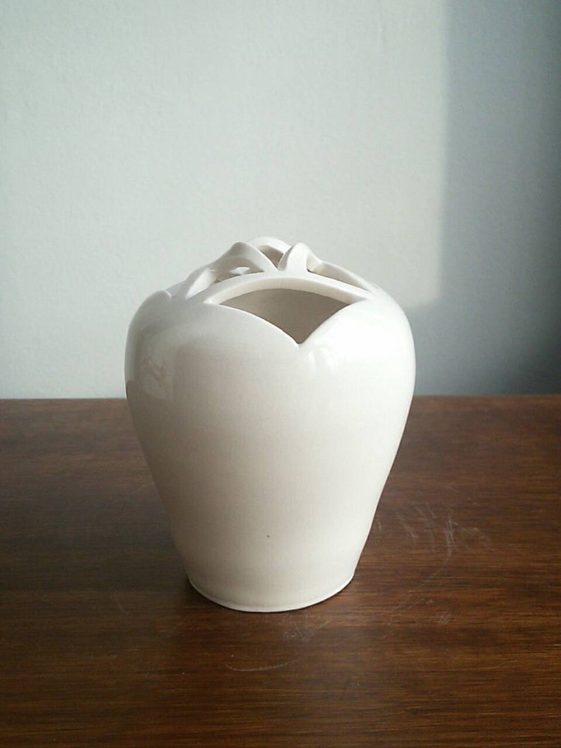 White porcelain bud vase image 1