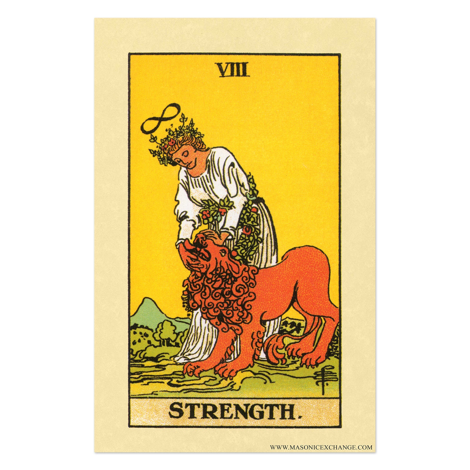 Strength Tarot Card Poster 11 X 17 Etsy