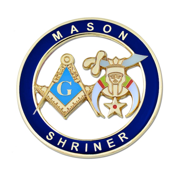 Mason Shriner Masonic Auto Emblem Blue & Gold3 Etsy