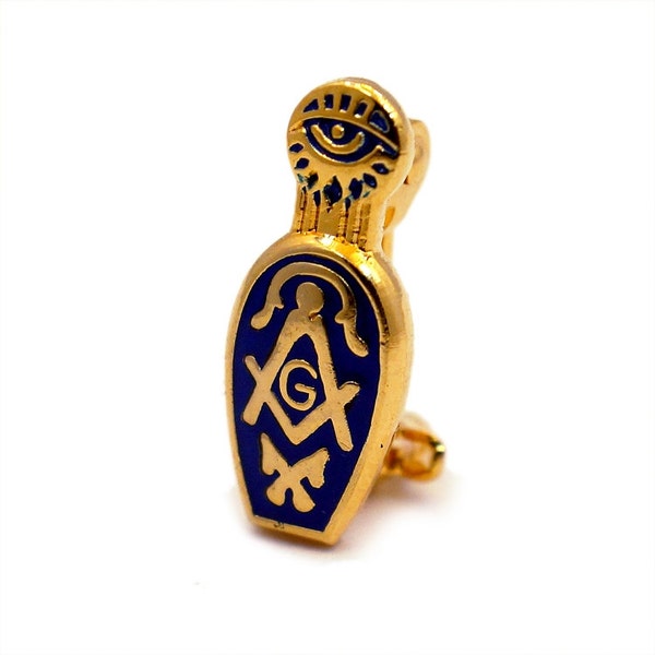 Widow's Slipper Masonic Lapel Pin - [Blue & Gold][5/8" Tall] - TME-JWL-L-00100