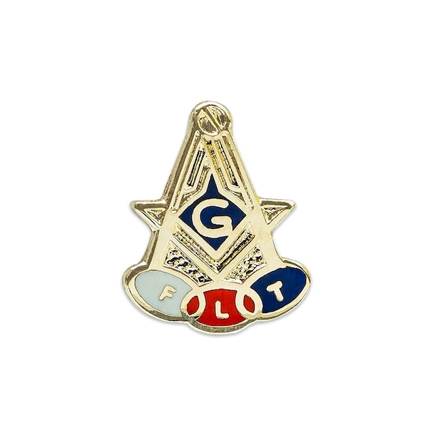 Square & Compass Odd Fellows Masonic Lapel Pin - [Gold and Blue][1/2" Tall] - TME-JWL-L-00142