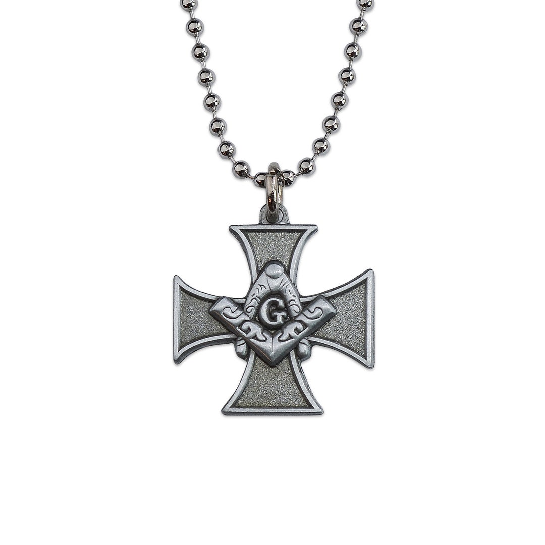 Knights Templar Cross Square & Compass Masonic Necklace - Etsy