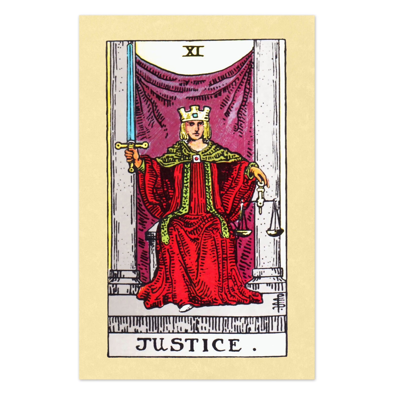 Justice Tarot Card Poster 11 X 17 - Etsy