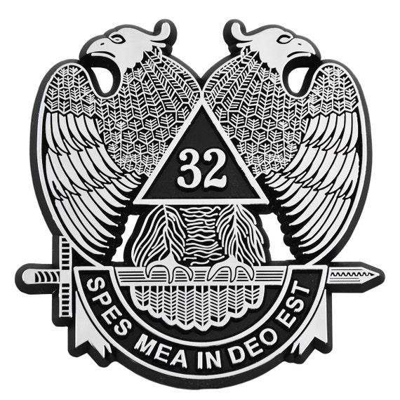 2 Scottish Rite 32nd Degree Masonic Mason Square Compasses Auto Car Emblems