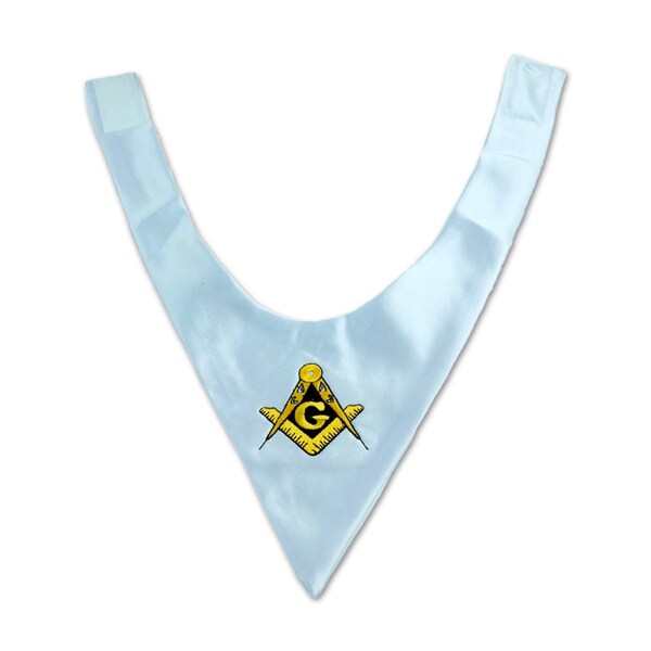 Square & Compass Satin Masonic Cravat - [White] - TME-TIE-C-00002