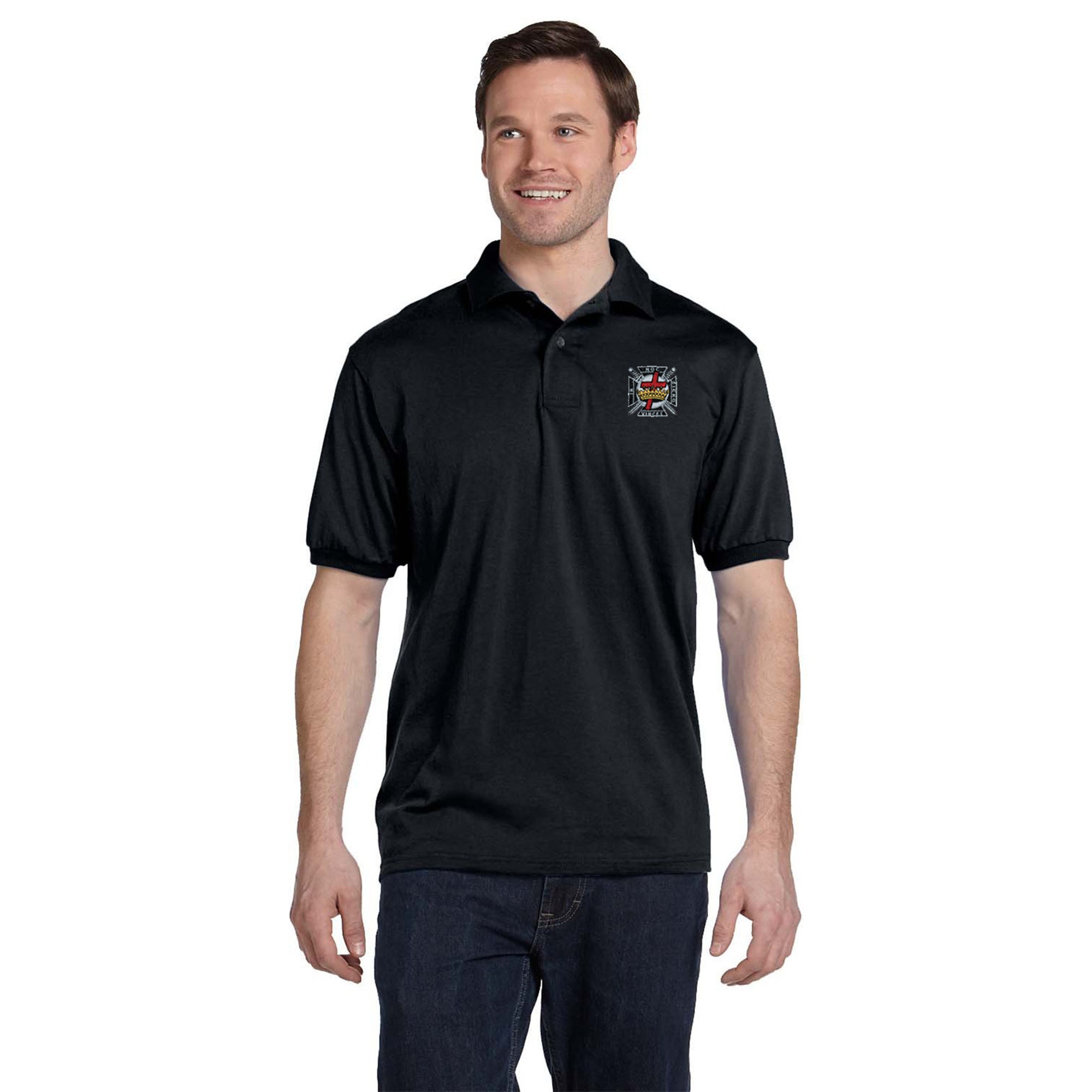 Knights Templar Embroidered Men's Polo Shirt