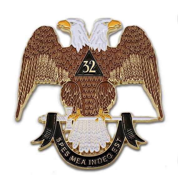 Freemasons Car Emblem Decal Scottish Rite 32nd Degree Wings Down Masonic Decal