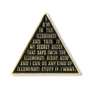 Illuminati Pyramid Black Lapel Pin Masonic Lapel Pin - [Black & Gold][1" Tall] - TME-JWL-L-00150