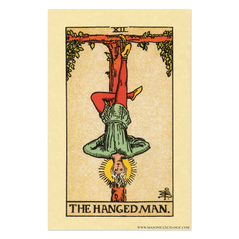 The Hanged Man Tarot Card Poster 11 X 17 Etsy