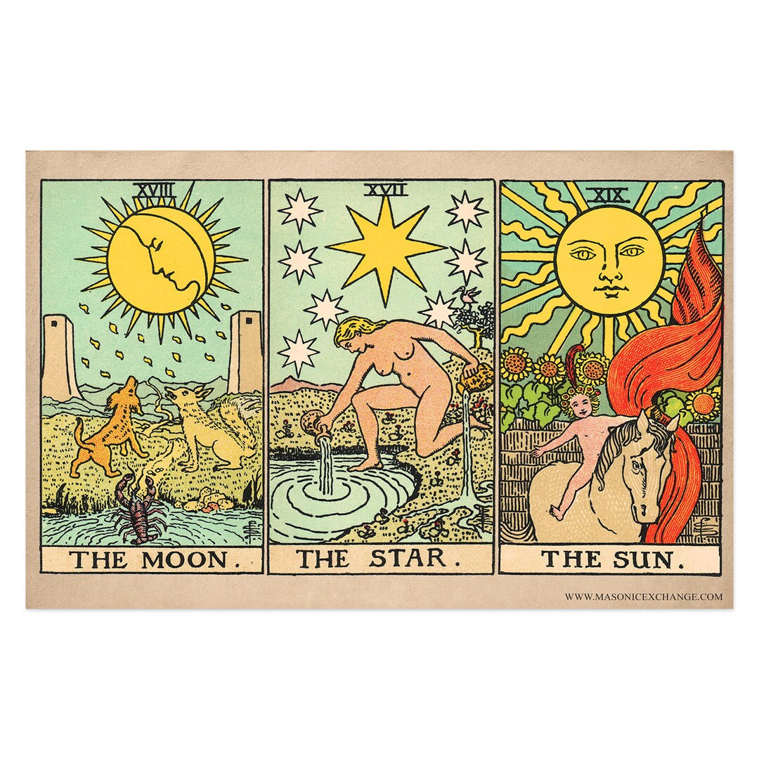 The Moon Star and Sun Tarot Cards Poster 11 X - Etsy