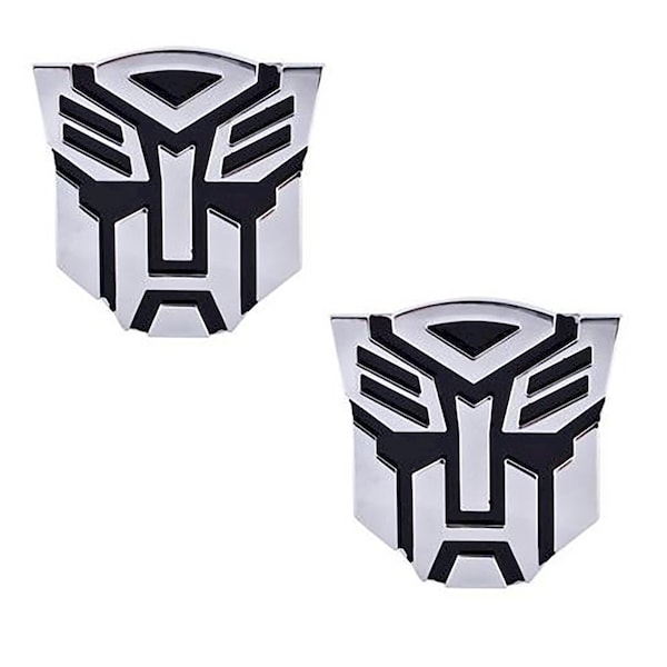 Transformer Autobot Pair ABS Plastic Auto Emblem - [Chrome][1" Tall] - TME-EMB-00076