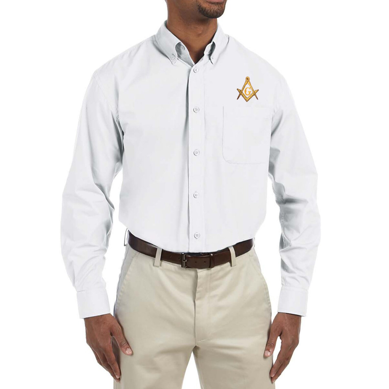 Gold Square & Compass Embroidered Masonic Men’s Poplin - Etsy