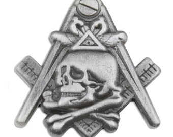 &  Cufflinks Gold EMGD New3D Masonic Master Mason Skull Car Emblem 