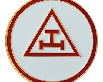 Royal Arch Round Masonic Auto Emblem - [Red & White][3" Diameter] - TME-EMB-00021