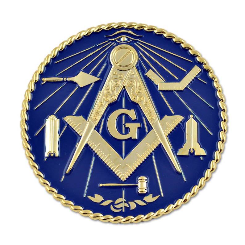 3 Diameter 32nd Degree Scottish Rite Masonic Round Blue Auto Emblem