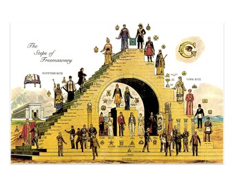 Steps of Freemasonry Masonic Poster - [11" x 17"] - TME-ART-P-00001