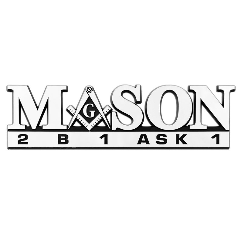Masonic Chrome Auto Emblem Square Compass With Detail Freemason
