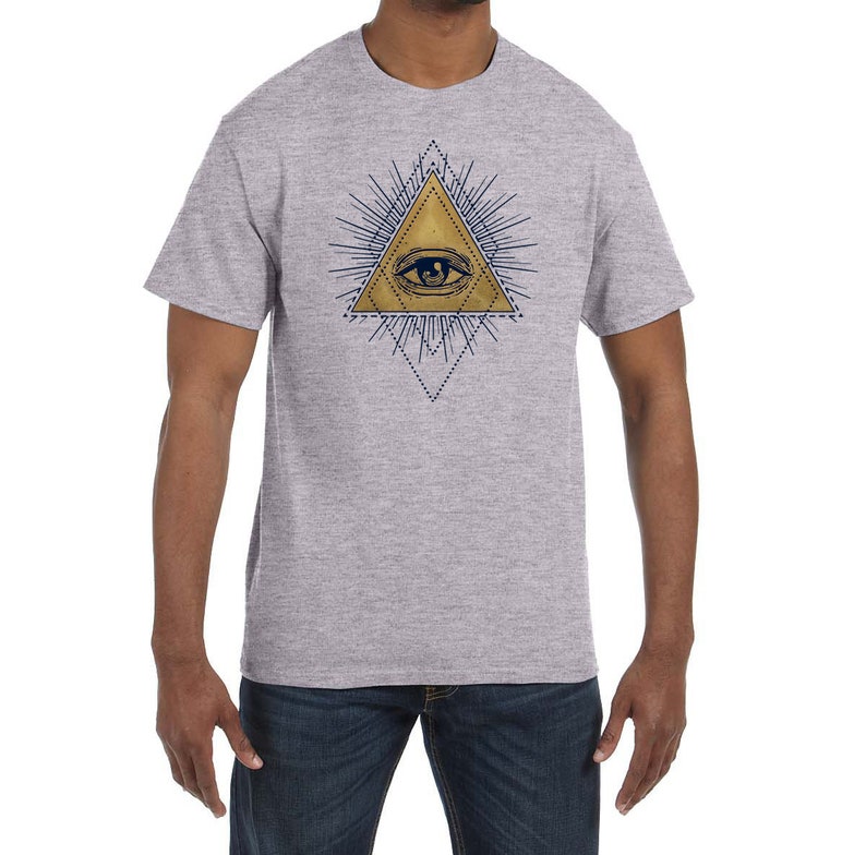 All Seeing Eye Gold & Blue Triangle Masonic Men's Crewneck - Etsy