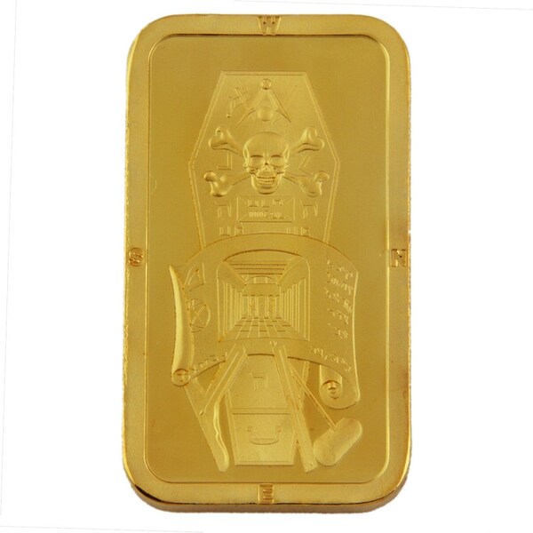 Master Mason Gold Bar Masonic Coin - [Gold][2" Tall] - TME-GIF-C-00004