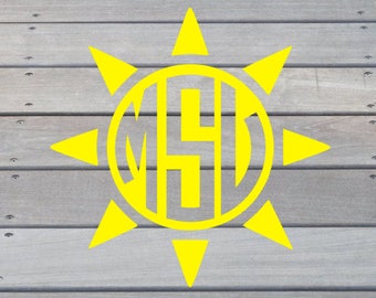 Sun Monogram Decal