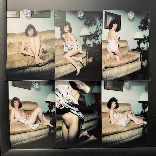 Set of 6 Nude color Retro Pinup model from the early 1980’s original prints 4X6 Fujifilm Paper Original Lab Print