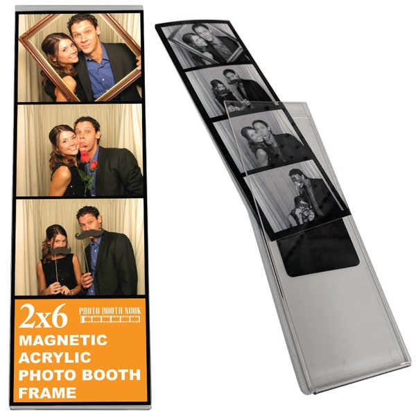 50 Magnetic Acrylic Photo Booth Frames with Inserts for 2x6 photos