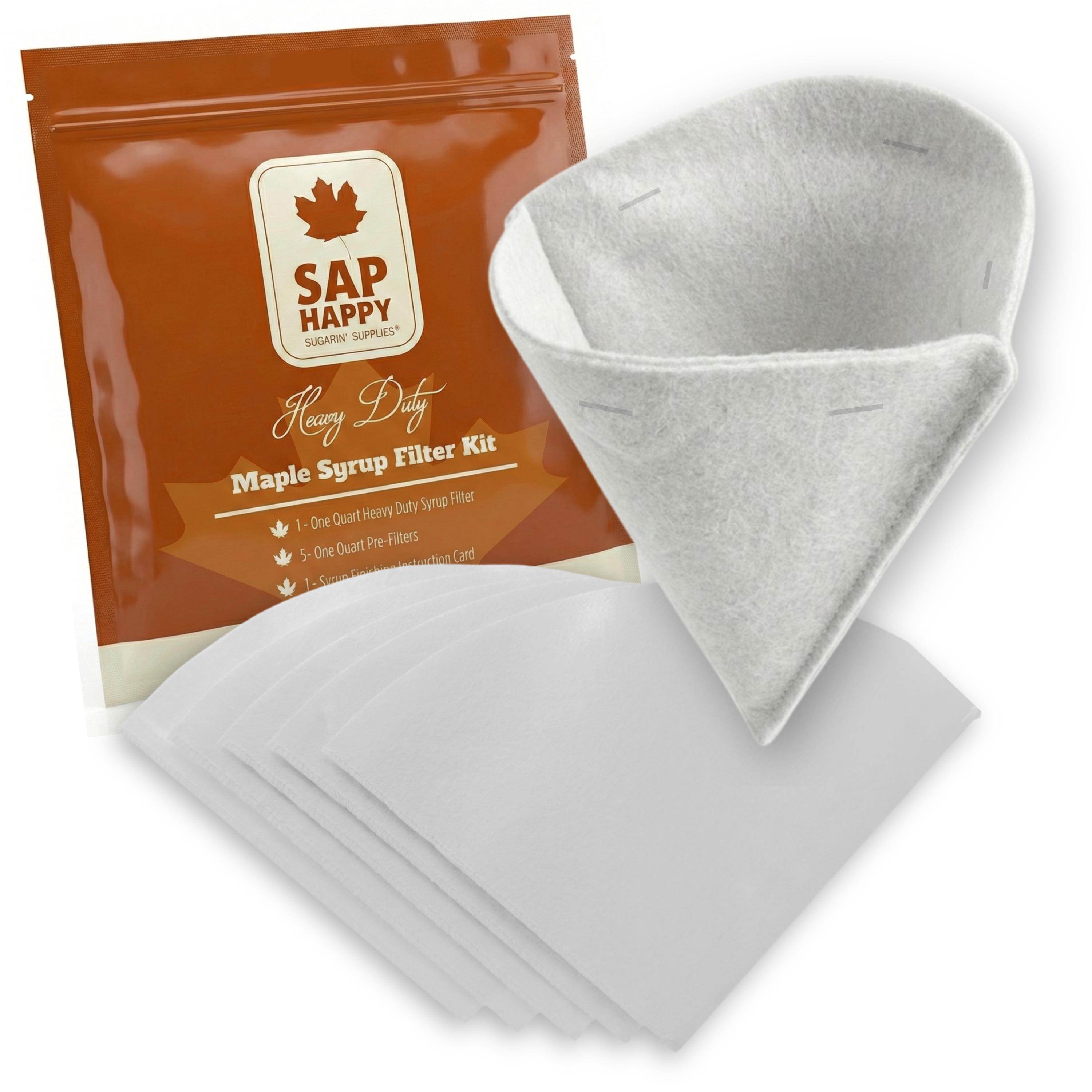 Maple Syrup Filter Set - (1) Heavy Duty Maple Sap Filter, (5) Syrup Pre ...