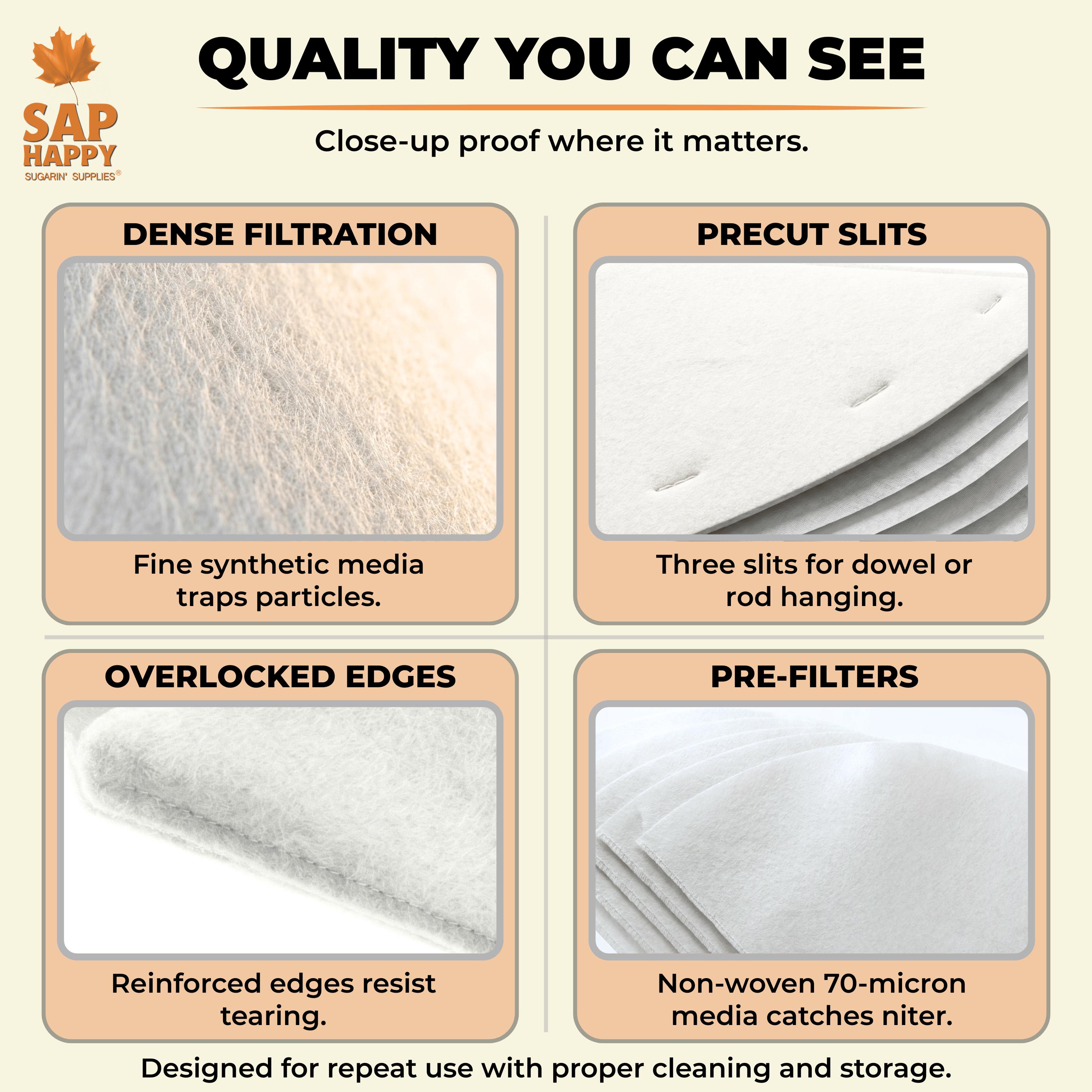 Maple Syrup Filter Set - (1) Heavy Duty Maple Sap Filter, (5) Syrup Pre ...