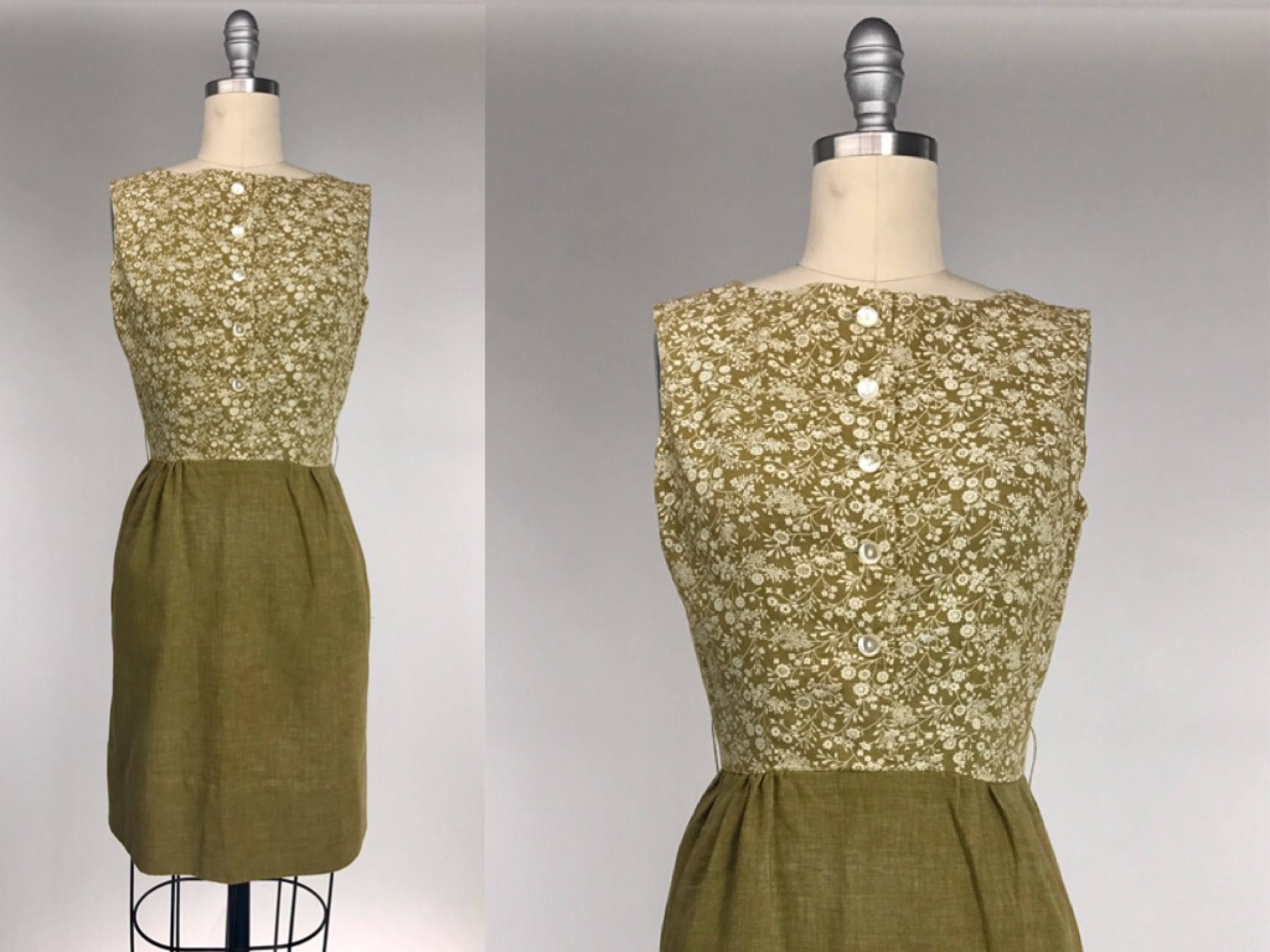 olive green sheath dress