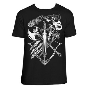 World of Warcraft / WoW / Rpg inspiriertes T-Shirt - DPS Emblem Edition - Schwarz und Weiß / Unisex / Herren / D&D / FFXIV / ESO / schadet nicht viel