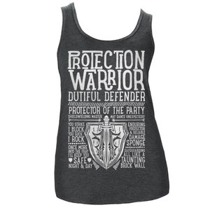 World of Warcraft / WoW geïnspireerde Dames Tank Top - PROTECTION WARRIOR Edition - Dark Heather