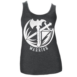 World of Warcraft / WoW geïnspireerd Ladies Tank Top - WARRIOR Symbol Edition - Dark Heather