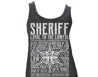 SHERIFF Ladies Tank Top - 'Wild West' Collection -  Dark Heather