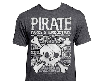 PIRATE T-shirt - &#39;Pirate&#39; Collection - Unisex / Mens / Ladies / Sea of Thieves inspired - Dark Heather