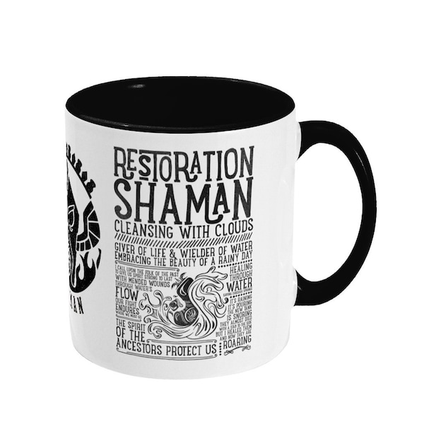 World of Warcraft / WoW inspired Mug - RESTORATION SHAMAN Edition - 11oz Two Toned Ceramic Mug