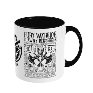 World of Warcraft / WoW inspired Mug - FURY WARRIOR Edition - 11oz Two Toned Ceramic Mug