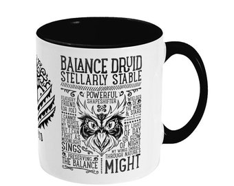 World of Warcraft / WoW inspired Mug - BALANCE DRUID Edition - 11oz Two Toned Ceramic Mug