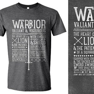 World of Warcraft / T-shirt geïnspireerd op WoW - WARRIOR-editie - uniseks / heren / dames / - donker gemêleerd